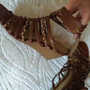 Brown gladiator sandals